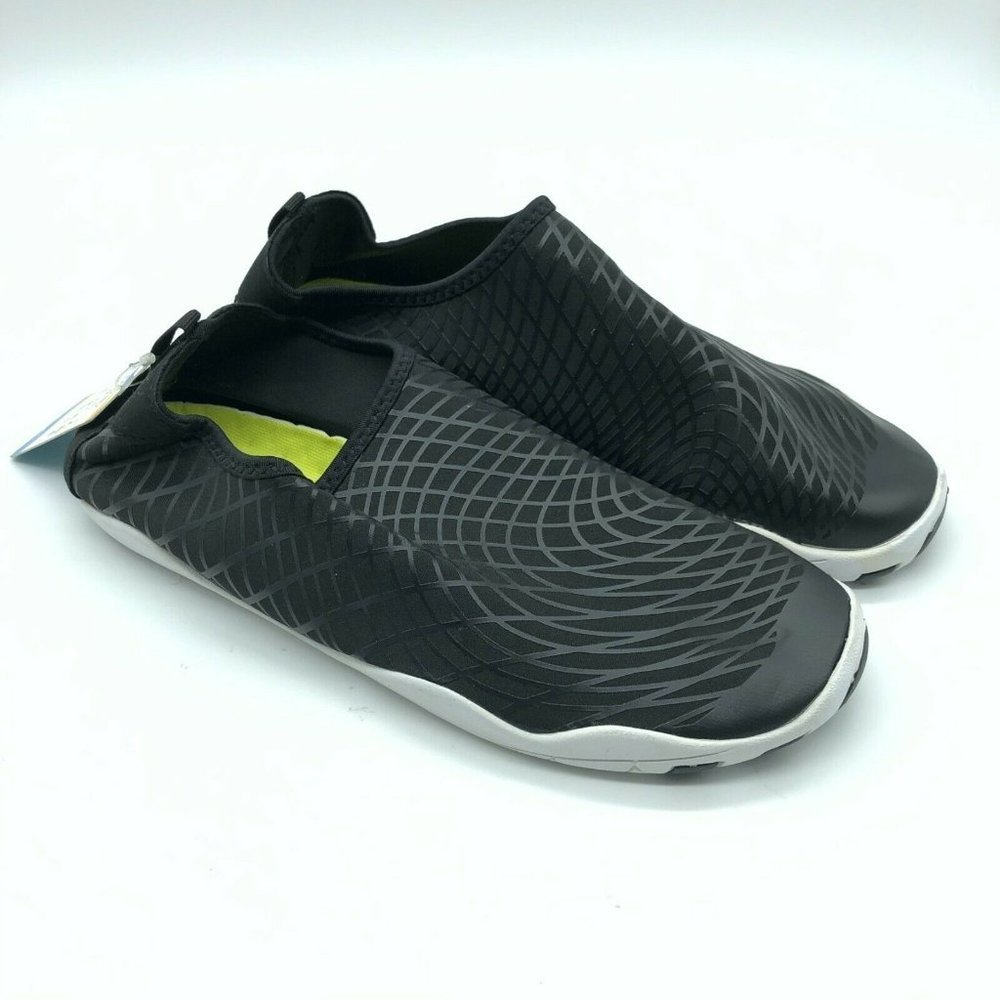 Fantiny Womens Water Shoes Slip On Fabric Geometric Black Size 40 US 9